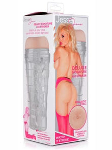 Product packaging for a 'Deluxe Signature Ass Tightener' by Jesse, featuring a model on the box.