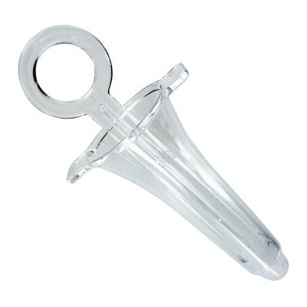 Silver metal cone-shaped tool on a white background