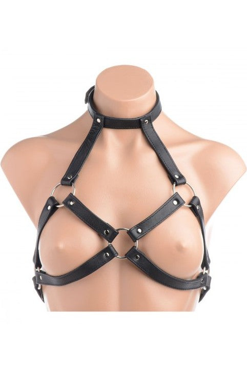 Leather Harness Bra