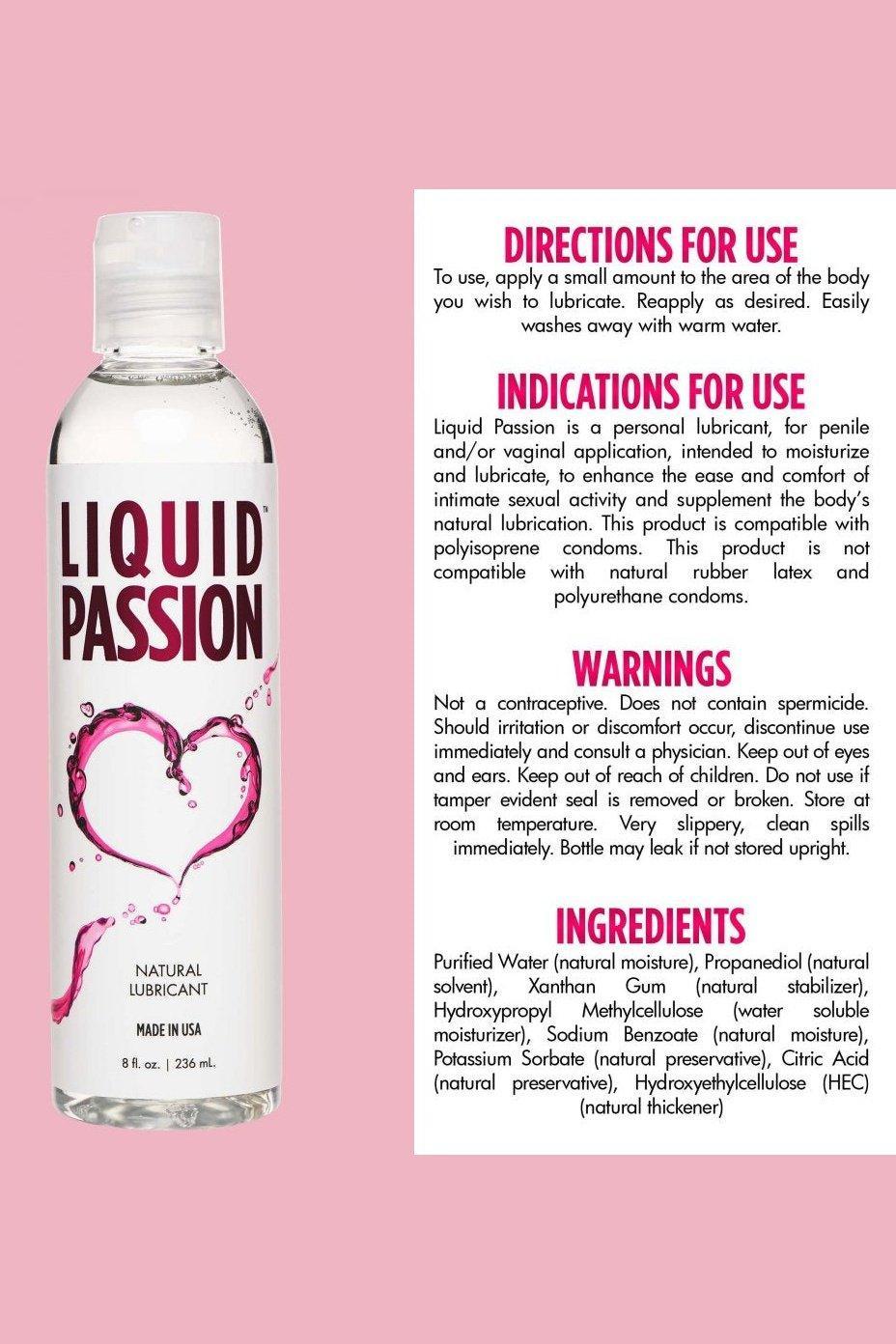 Liquid Passion Natural Lubricant - 8oz, 16oz, 34oz - Sex On the Go