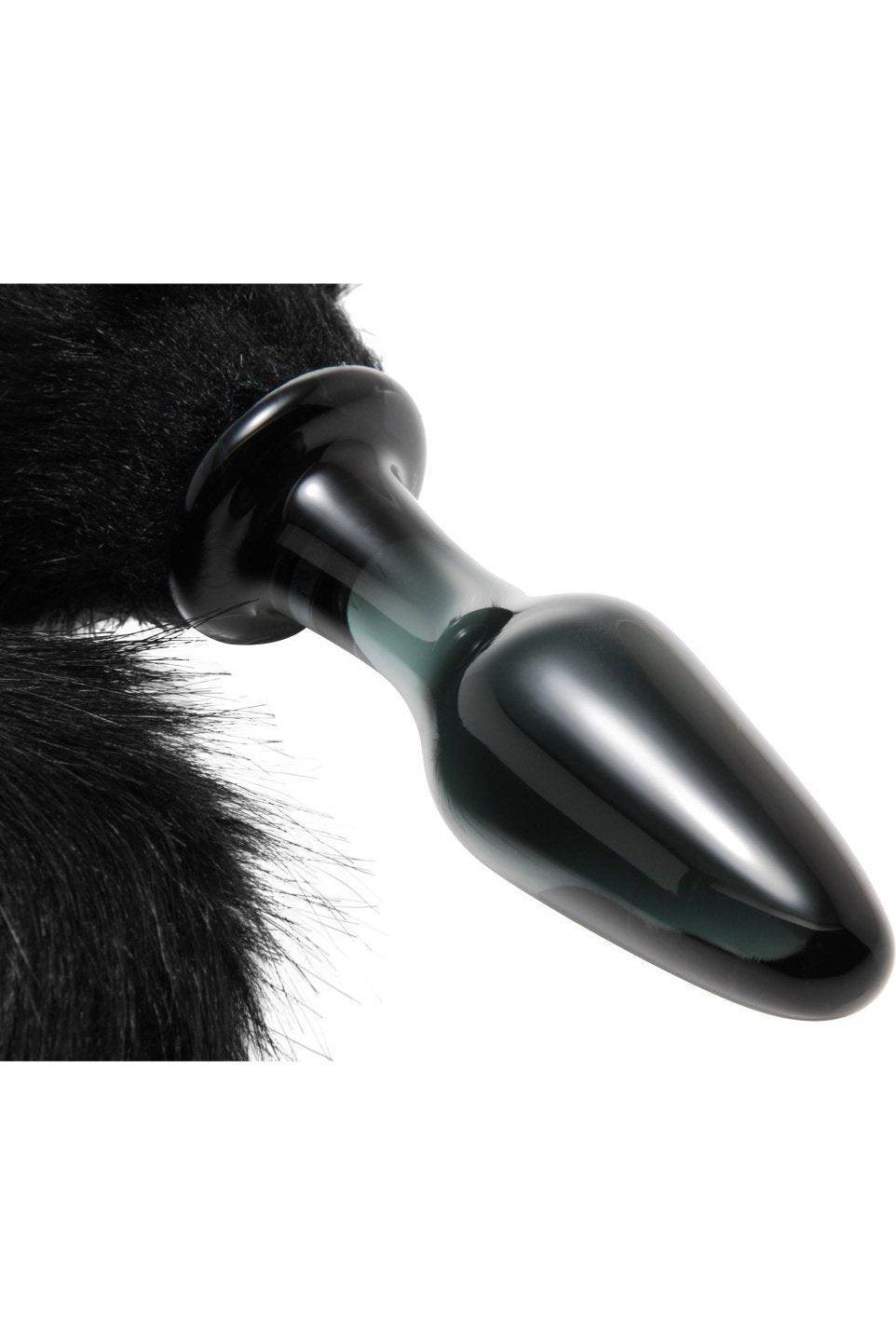 Midnight Fox Tail Glass Anal Plug - Sex On the Go