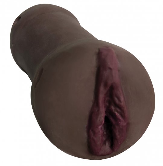 Brown rubber product with a textured interior on a white background