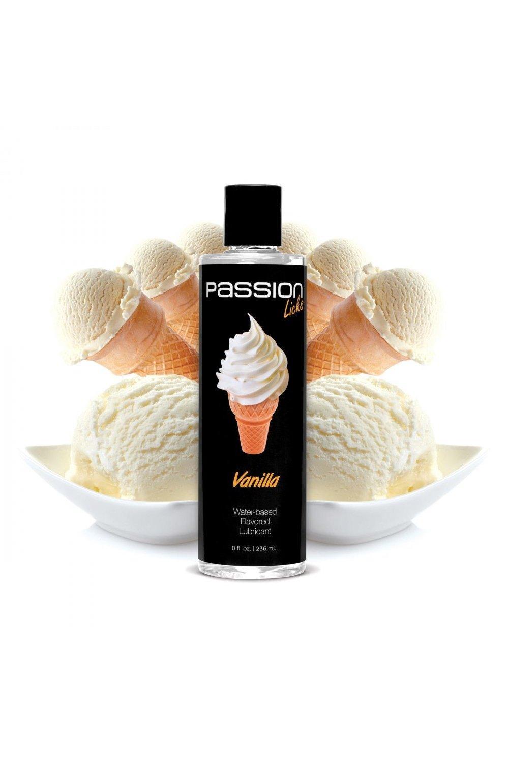 Passion Licks Vanilla Water Based Flavored Lubricant - 8 oz - Sex On the Go