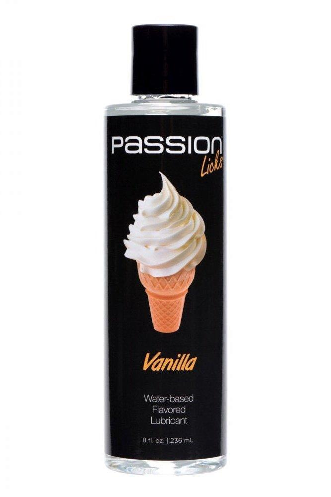 Passion Licks Vanilla Water Based Flavored Lubricant - 8 oz - Sex On the Go