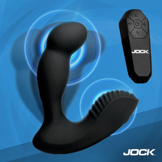 Black Jock product with remote control on a blue background