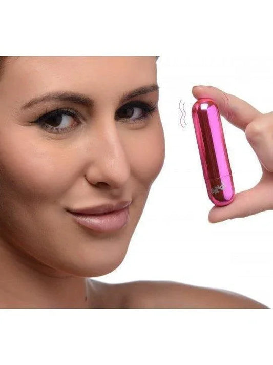 10X Rechargeable Vibrating Metallic Bullet - Pink