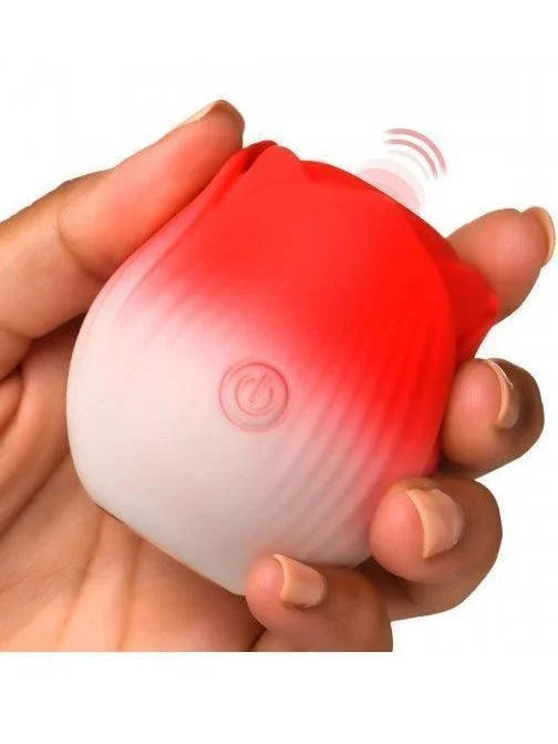 Pulsing Petals Throbbing Rose Clit Stimulator - Red