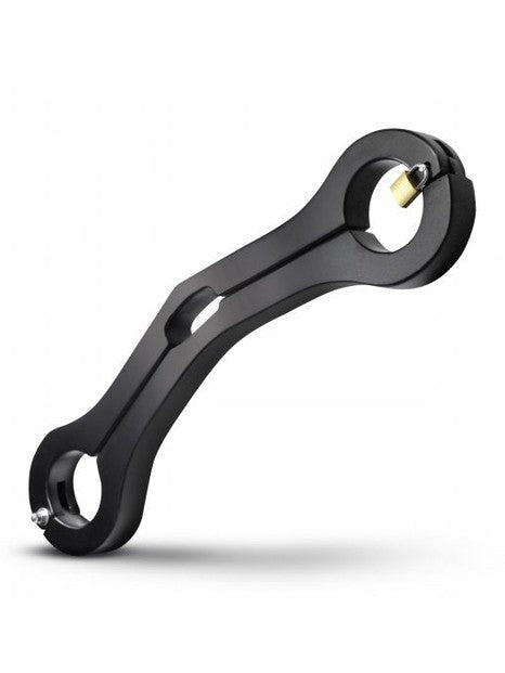 Black metal connecting rod on a white background