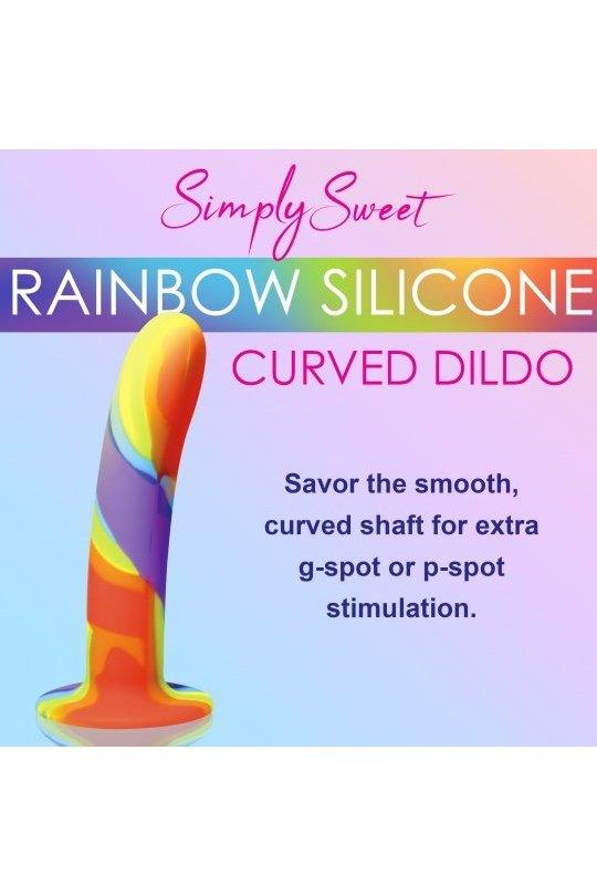 Rainbow Silicone Dildo - Sex On the Go