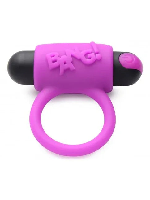 Purple and black ring with 'BANG!' text on a white background
