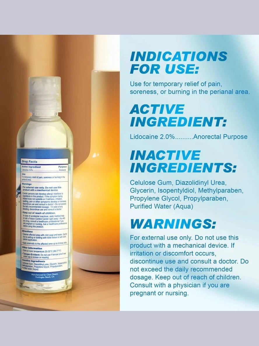CleanStream Relax Anal Glide Desensitizing Lube Lubricant 4 oz