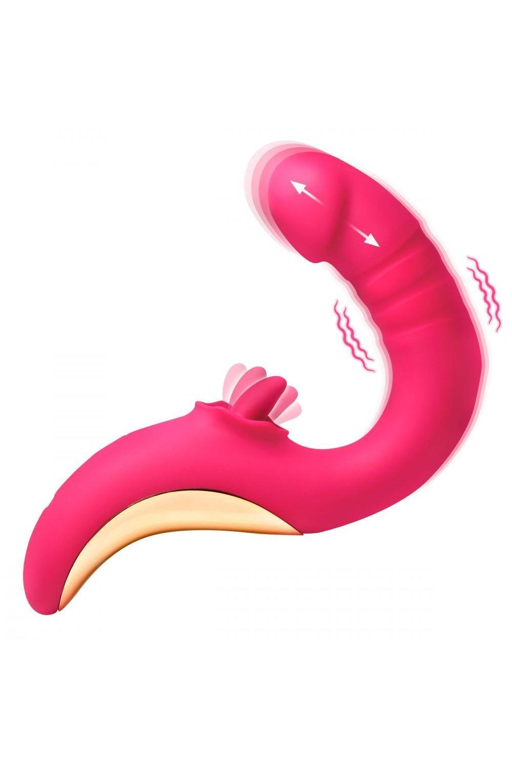 Tease and Please Thrusting and Licking Vibrator - Sex On the Go