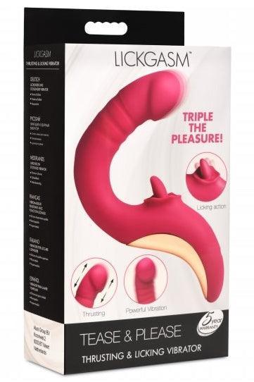 Tease and Please Thrusting and Licking Vibrator - Sex On the Go