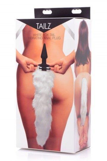 White Fox Tail Vibrating Anal Plug - Sex On the Go