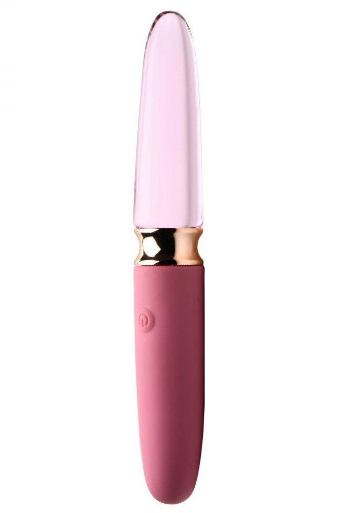10X Rosé Dual Ended Smooth Silicone and Glass Vibrator - Sex On the Go