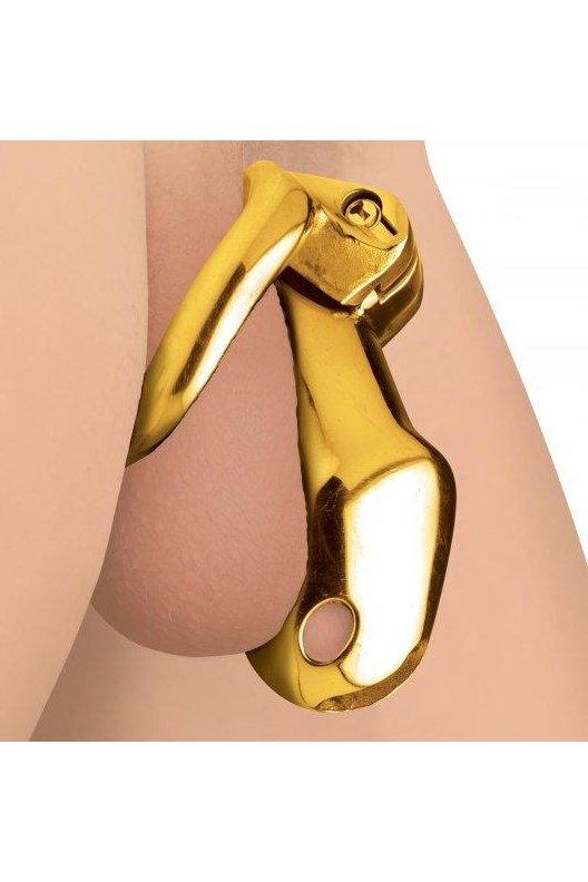 Midas 18K Gold-Plated Locking Chastity Cage - Sex On the Go