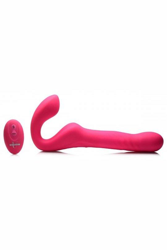 30X Thrusting and Vibrating Strapless Strap-On With Remote Control - Sex On the Go