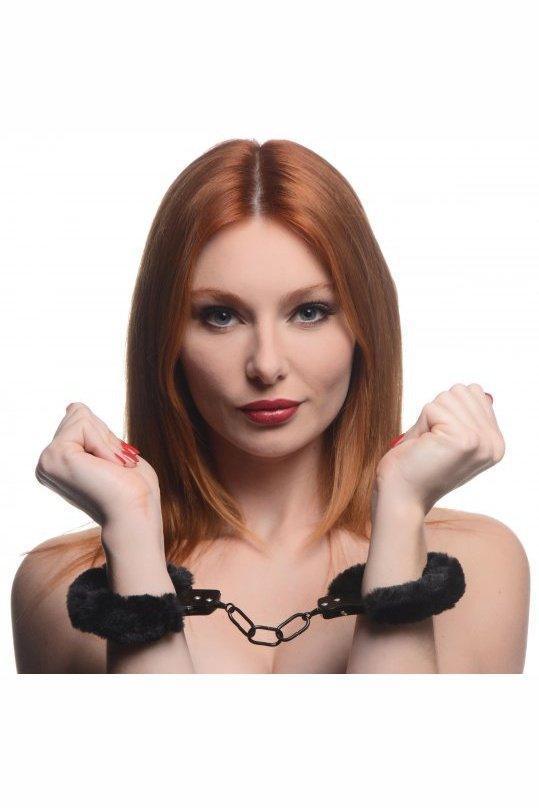 Cuffed In Fur Furry Handcuffs - Red - Sex On the Go