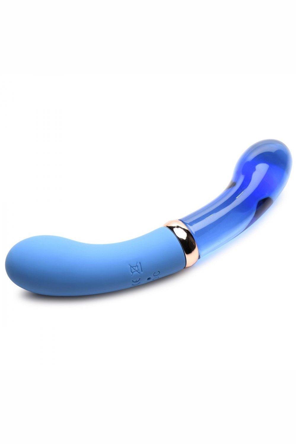 10X Bleu Dual Ended G-Spot Silicone and Glass Vibrator - Sex On the Go