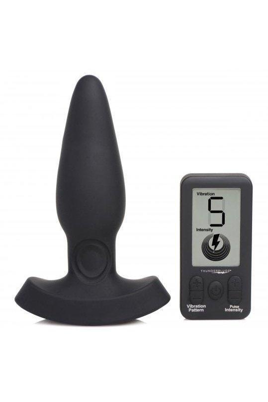 25X Pulsing and Vibrating Silicone Plug with Remote - Sex On the Go