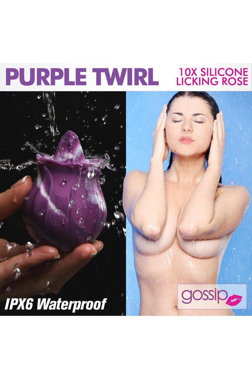 10X Purple Twirl Silicone Licking Rose - Sex On the Go
