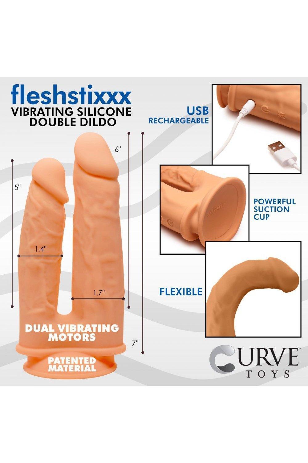 10X Silexpan Vibrating 6 and 7 Inch Double DIldo - Sex On the Go