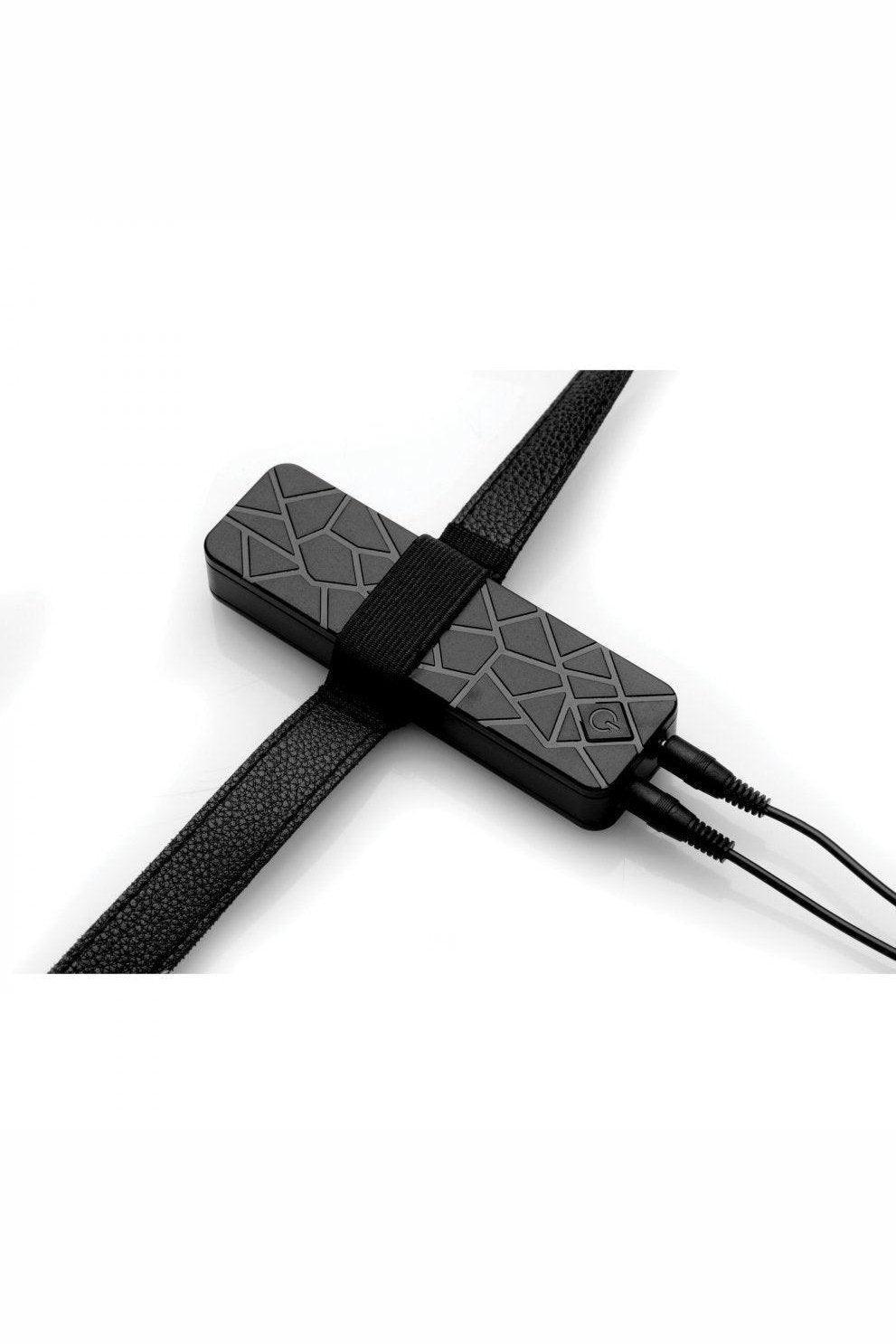 Power Pegger Black Silicone Vibrating Double Dildo with Harness - Sex On the Go