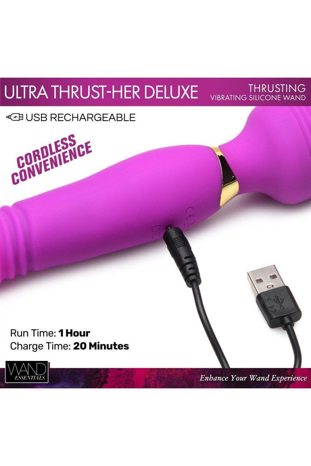 Ultra Thrust-Her Deluxe Thrusting and Vibrating Silicone Wand - Sex On the Go