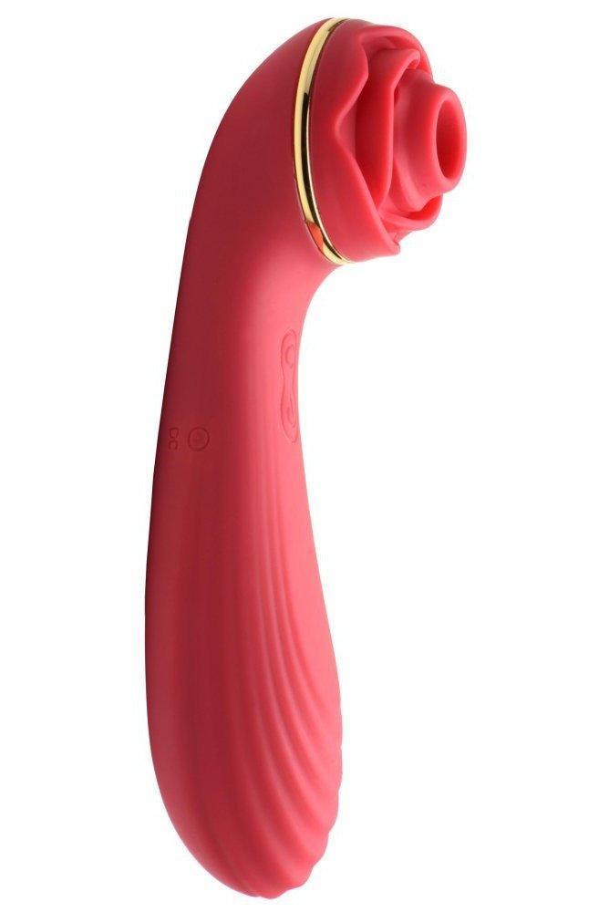 Passion Petals 10X Silicone Suction Rose Vibrator - Red - Sex On the Go