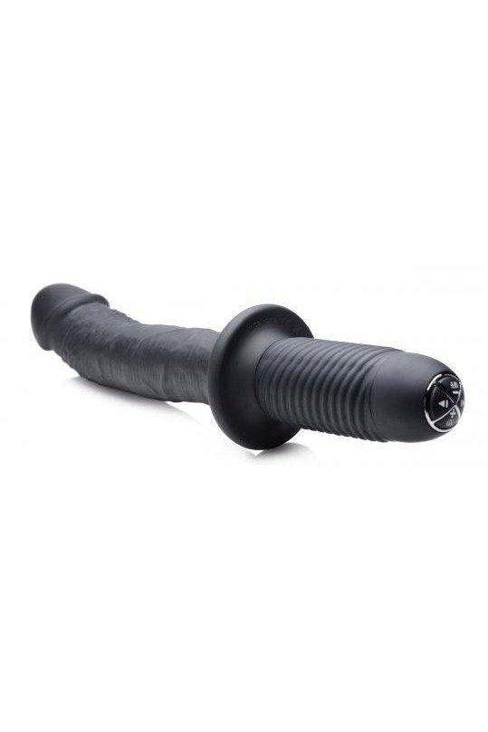 The Large Realistic 10X Silicone Vibrator with Handle - Sex On the Go