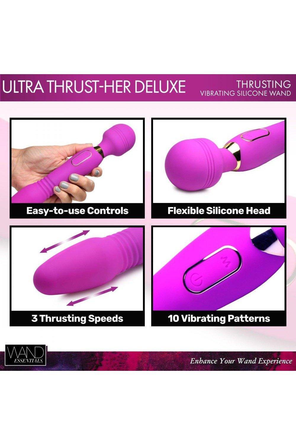 Ultra Thrust-Her Deluxe Thrusting and Vibrating Silicone Wand - Sex On the Go