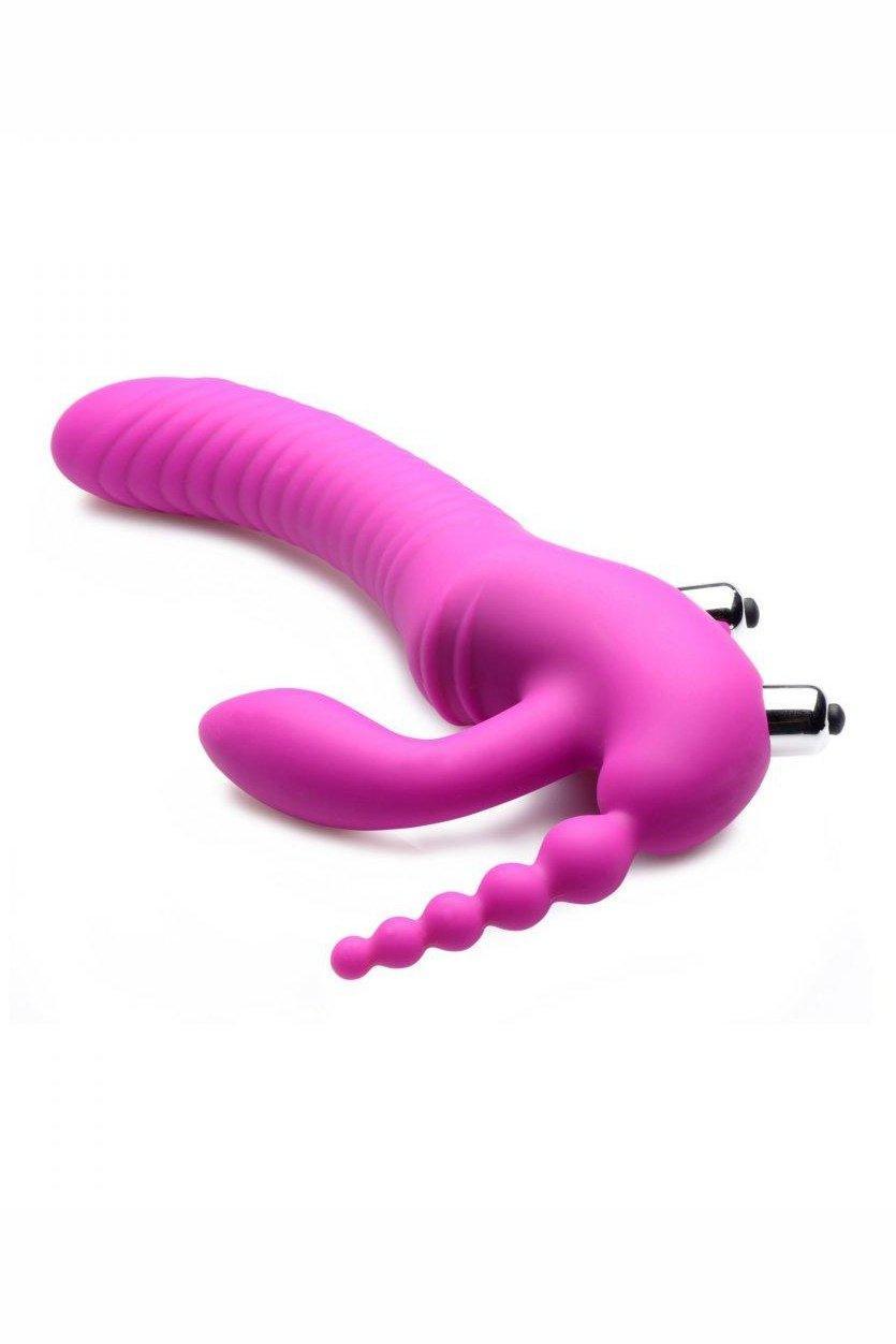 Regal Rider Vibrating Silicone Strapless Strap On Triple G Dildo - Sex On the Go