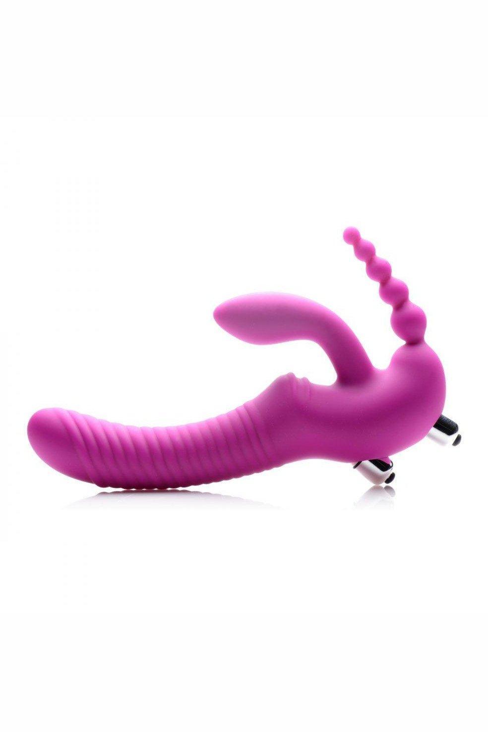 Regal Rider Vibrating Silicone Strapless Strap On Triple G Dildo - Sex On the Go