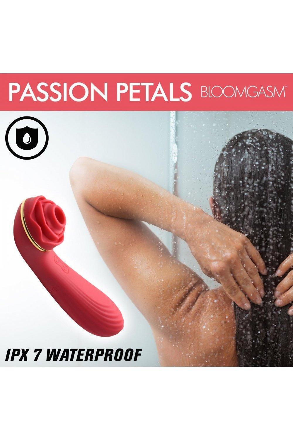 Passion Petals 10X Silicone Suction Rose Vibrator - Red - Sex On the Go