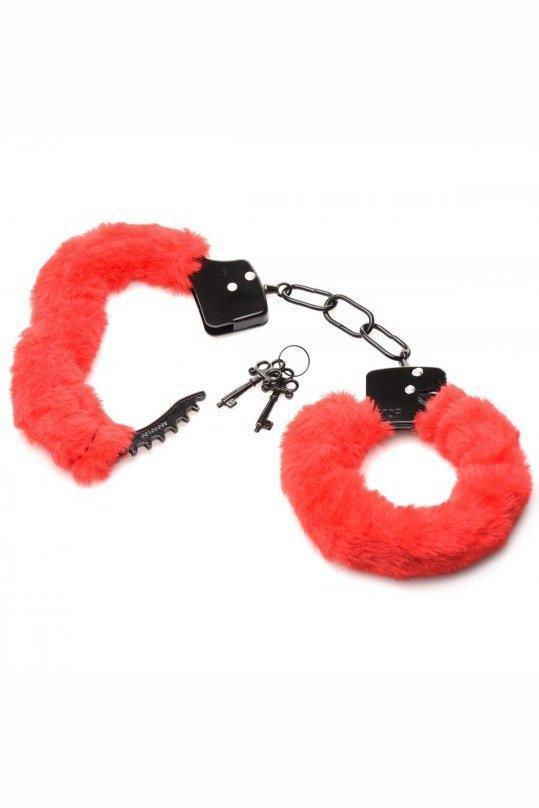 Cuffed In Fur Furry Handcuffs - Red - Sex On the Go