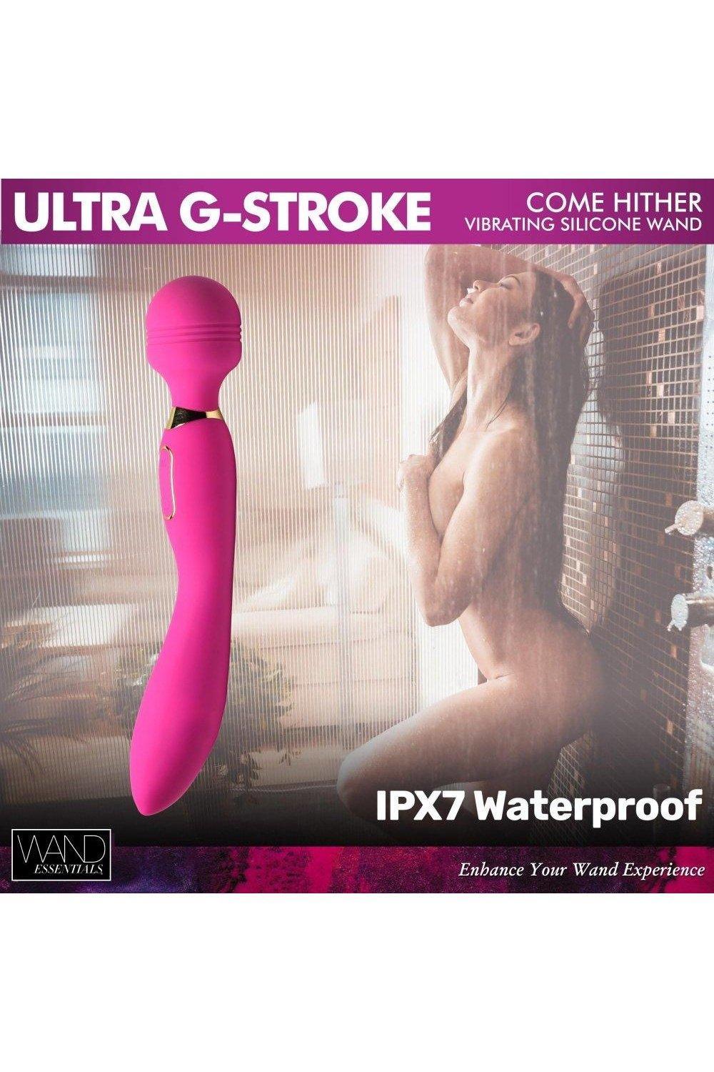 Ultra G-Stroke Come Hither Vibrating Silicone Wand - Sex On the Go