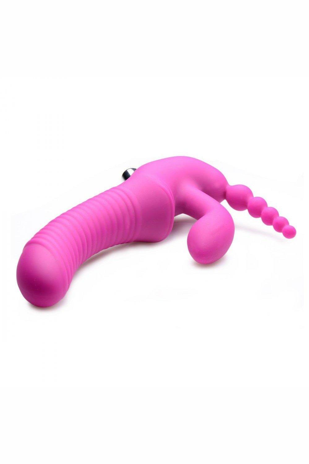 Regal Rider Vibrating Silicone Strapless Strap On Triple G Dildo - Sex On the Go