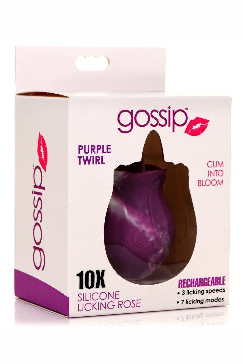 10X Purple Twirl Silicone Licking Rose - Sex On the Go
