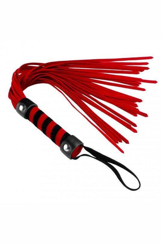 Short Vegan Leather Flogger - Red - Sex On the Go