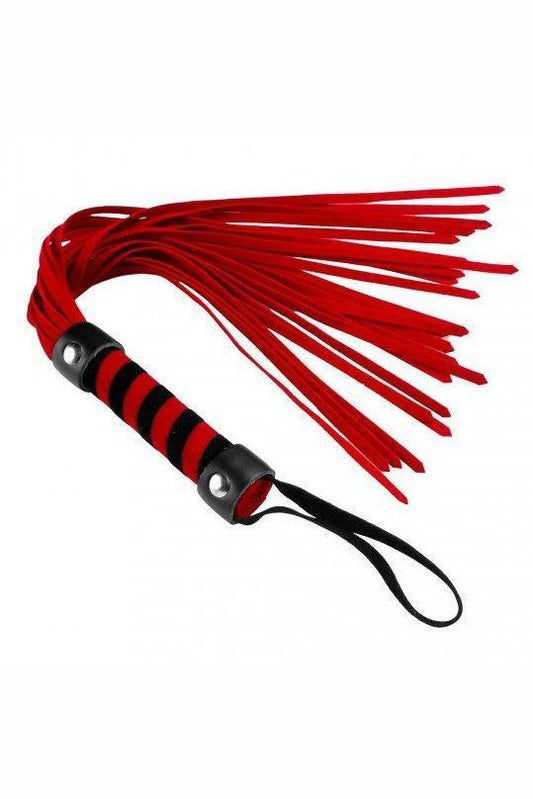 Short Vegan Leather Flogger - Red - Sex On the Go