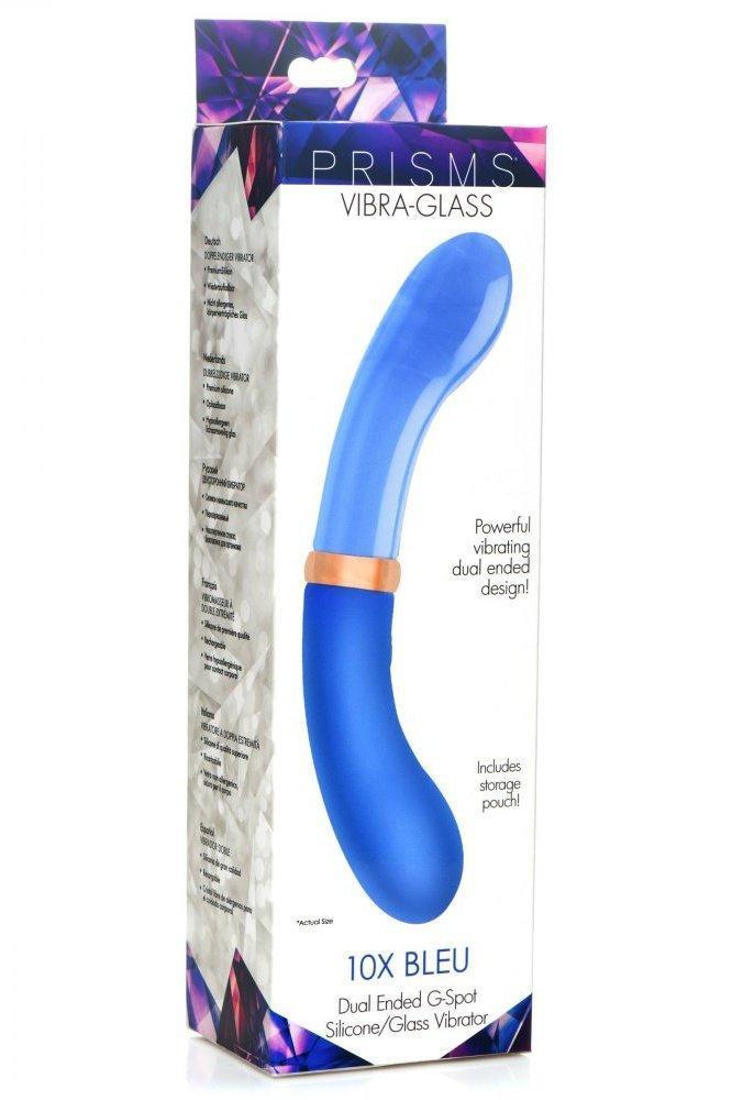 10X Bleu Dual Ended G-Spot Silicone and Glass Vibrator - Sex On the Go