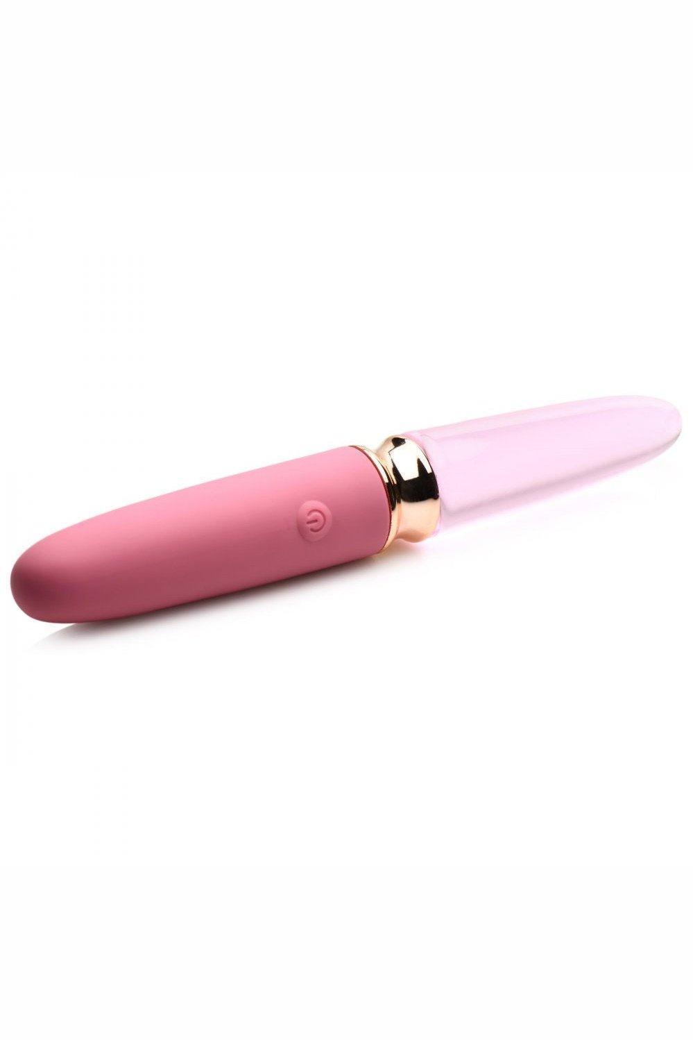 10X Rosé Dual Ended Smooth Silicone and Glass Vibrator - Sex On the Go