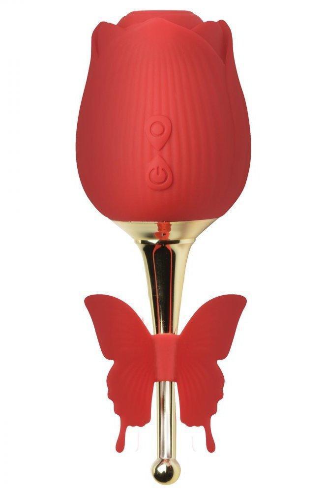 Bloomgasm Flutter Rose Clit Sucking Stimulator with Butterfly Teaser - Sex On the Go