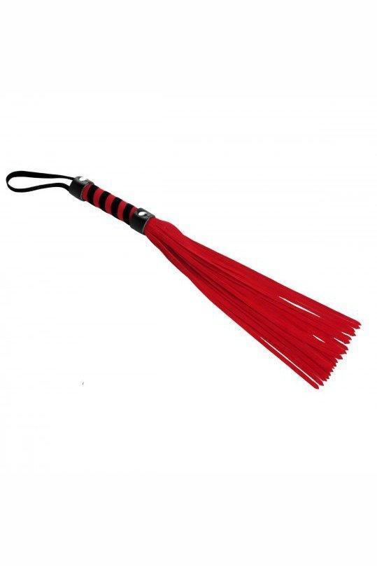 Short Vegan Leather Flogger - Red - Sex On the Go