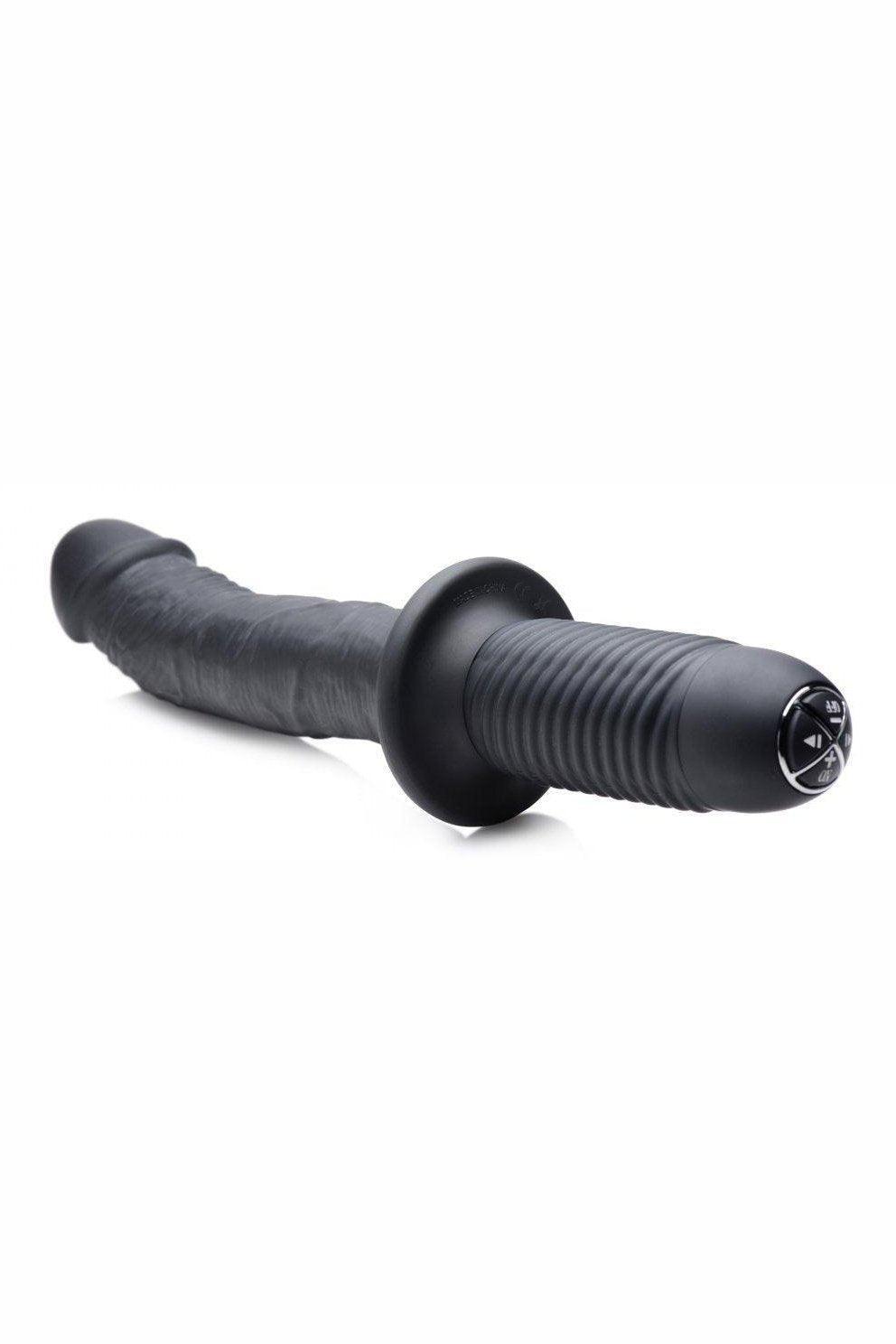The Large Realistic 10X Silicone Vibrator with Handle - Sex On the Go