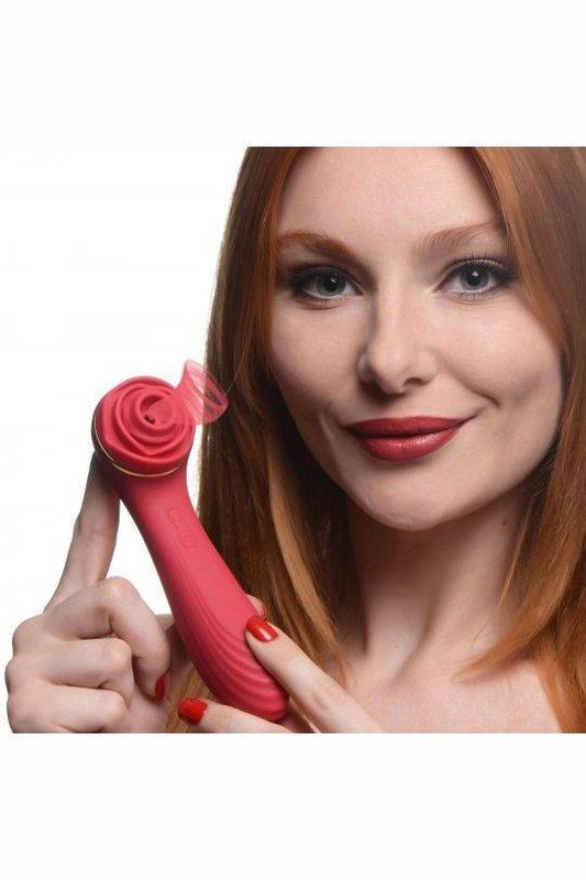 Passion Petals 10X Silicone Suction Rose Vibrator - Red - Sex On the Go