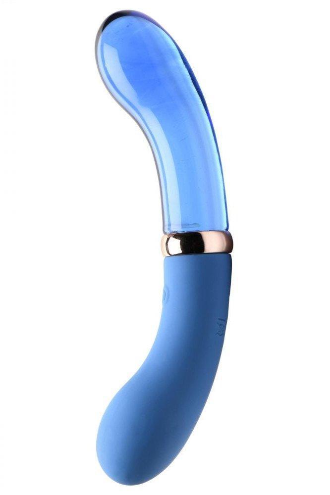 10X Bleu Dual Ended G-Spot Silicone and Glass Vibrator - Sex On the Go