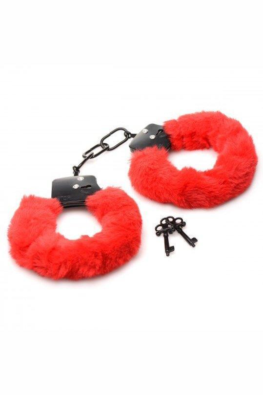 Cuffed In Fur Furry Handcuffs - Red - Sex On the Go