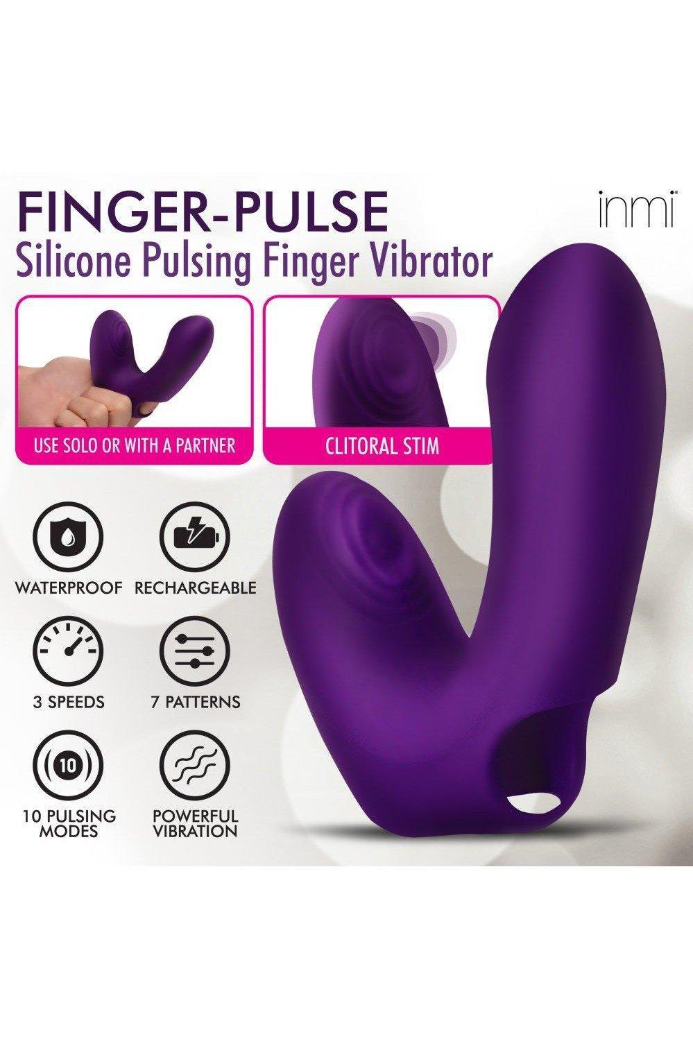 Finger-Pulse Silicone Pulsing Finger Vibrator - Sex On the Go