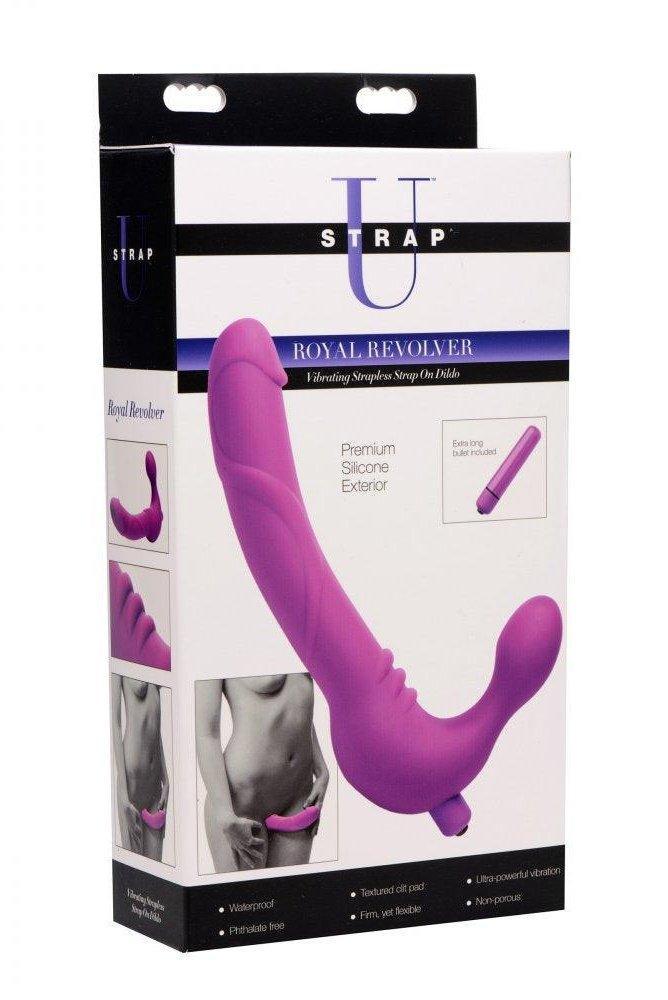 Royal Revolver Vibrating Strapless Silicone Strap On Dildo - Sex On the Go